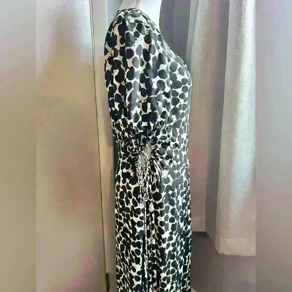 Proenza Schouler Textured Crepe Painted Dot Cinched Cut Out Dress - Picture 10 of 16